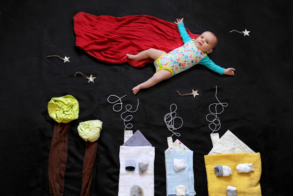 Photographe bébé rêveur Nantes rêve nuit ville