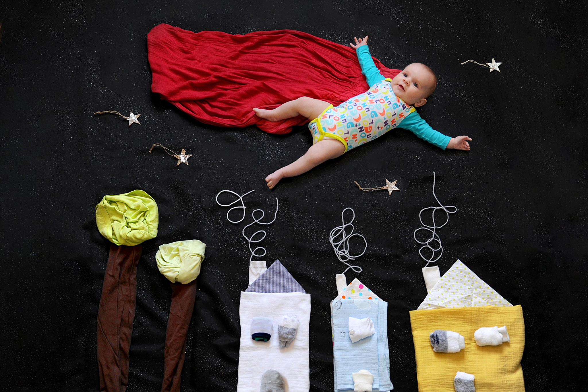 Photographe bébé rêveur Nantes rêve nuit ville